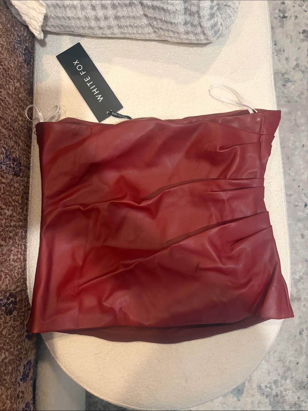 Women's Red Faux-Leather Corset